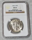 1946 D LIBERTY WALKING 90% SILVER HALF DOLLAR CERTIFIED NGC MS 64 DENVER MINT US