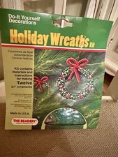 The Beadery Craft Holiday Wreaths Ornament Kit Makes 12 Vintage Christmas 1981
