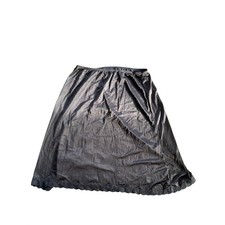 Vintage Black Satin Lace Trim Half Slip Skirt Lingerie Underskirt 2206