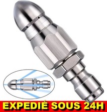 Buse Débouchage Canalisation Inox 1/4 NPT Haute Pression Nettoyeur Égout Furet
