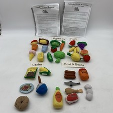 Play Food Stuffed Toy Lot 28 Veggies Fruit Oil Meat Grain Dairy Health Education