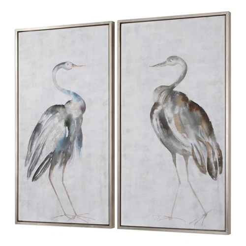 Uttermost 35353 Summer Birds Two Piece Framed Animal Painting on - Silver - Picture 2 of 3