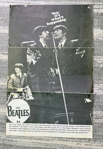 The Beatles Original 1964 Vox Instrument Poster/Katalog, Gitarren, Verstärker etc.