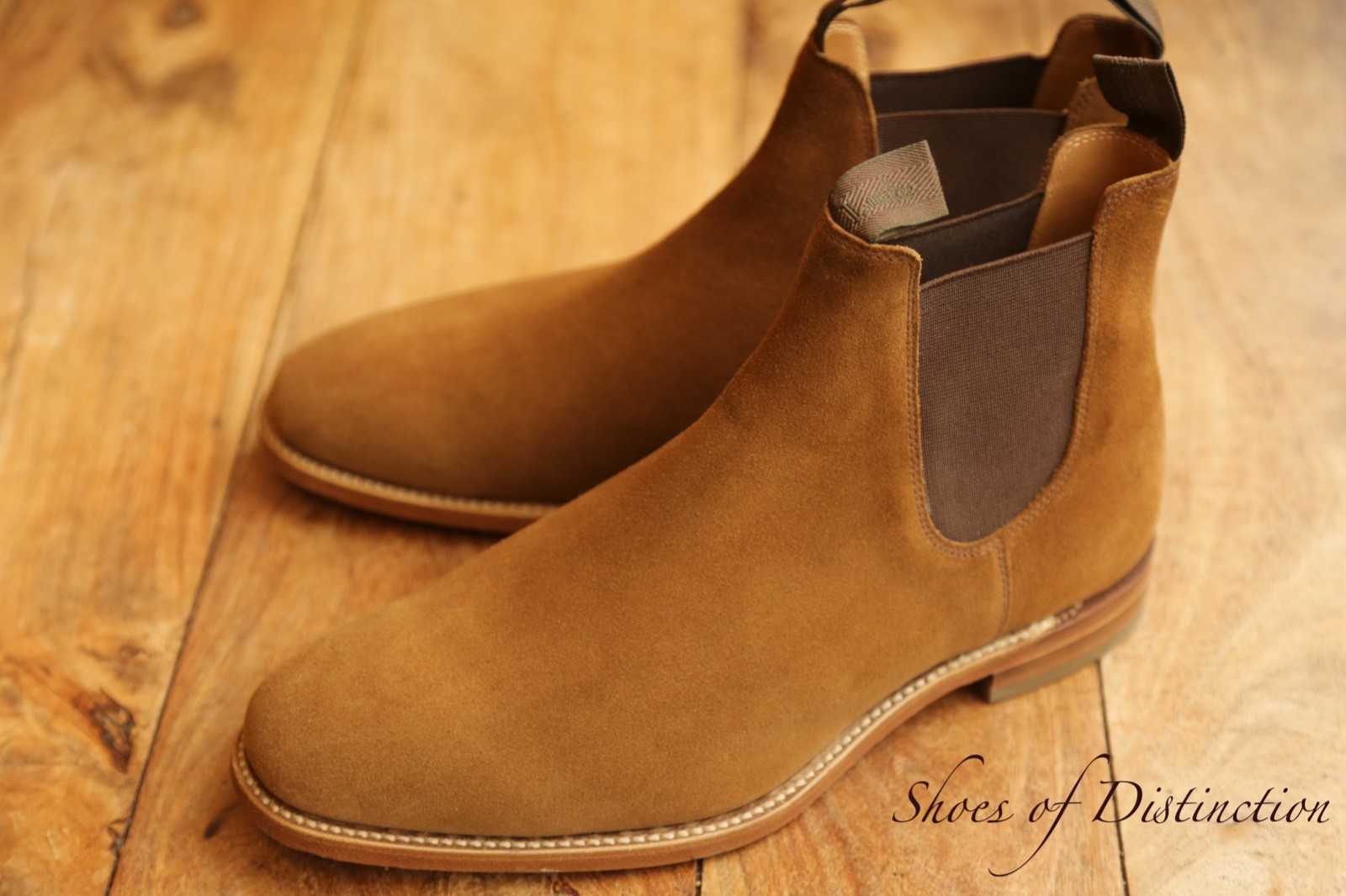 1880 Classic By Loake Shoemakers Tan Brown Suede Chelsea Boots Shoes Mens UK 9 G