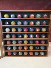 Lot Of 49 Vintage Antique Mini Billiard Clay Pool Balls