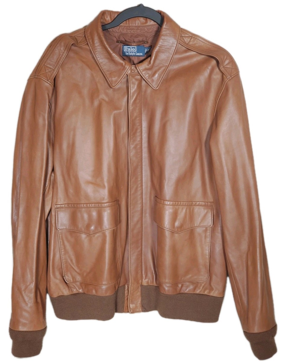 Polo Ralph Lauren Lambskin Type A-2 Bomber Flight Leather Jacket