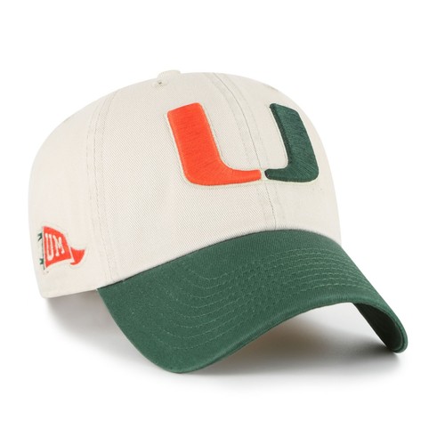 Men's '47 Cream Miami Hurricanes Grand Stand Clean Up Adjustable Hat
