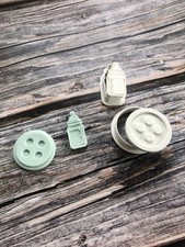 Mini Button And Baby Bottle Cookie Cutter and Fondant Stamp Embosser, Miniature