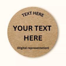 Adesivi personalizzati, personalizzati, marroni, kraft, artigianali, tondi 37 mm, etichette prodotto