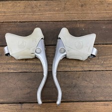 Set Leve Freno Campagnolo Vintage C-Record Cobalto RICAMBI Ribbed Bianco Campy