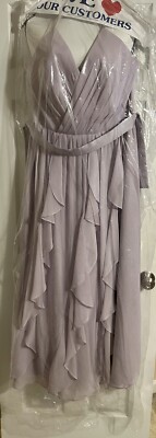 Davids Bridal Bridesmaid Dress Size 16 Color Iris | eBay