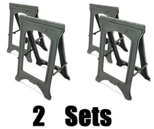 (2) Master Mechanic 1405 2 pack 22" Plastic Foldable Lightweight Sawhorses