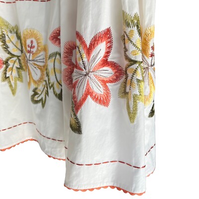 Sunny Leigh Womens Midi Skirt Flare Embroidered Floral Lined Size  