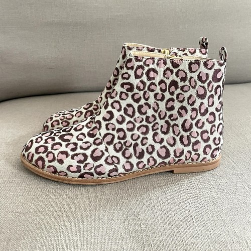 Janie And Jack Leopard Print Bootie Peach Side Zip Girl’s Size 4K EU 36 - Bild 9 von 9