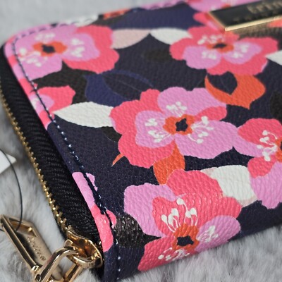 Trina Turk Large Floral Vegan Leather Zip Wallet All Over