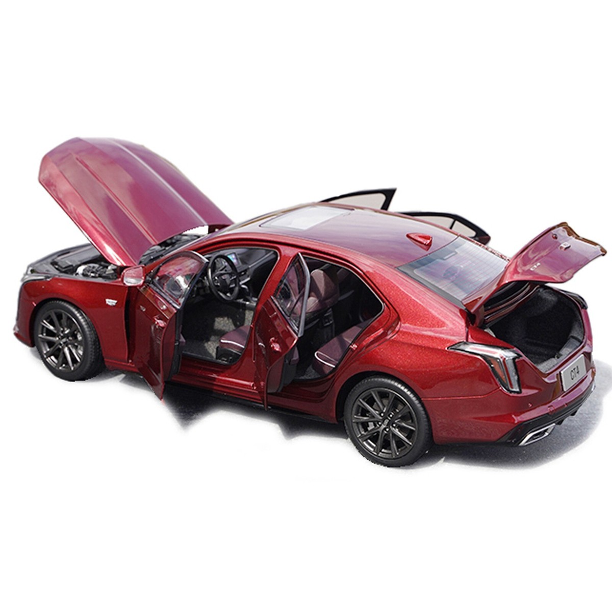 1:18 Scale Cadillac CT4 Red Diecast Model Car Paudi Toy Gift