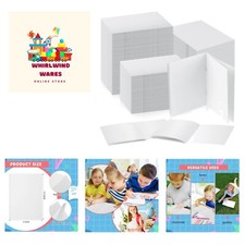 100 Pcs White Blank Book for Kids, 4 x 5.5 Inch Mini Notebooks to Write Stori...