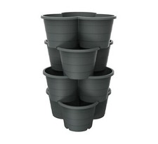Pflanzturm stapelbar anthrazit Kräutertopf Kartoffelturm Pflanzsäule Blumentopf 