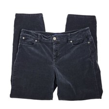 Talbots Women's Simply Flattering 5-Pocket Straight Black Corduroy Pants Sz 8P