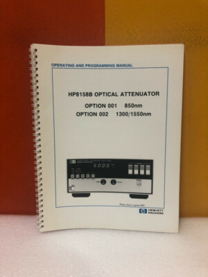 HP 08158-90012 8158B Optical Attenuator Operating & Programming Manual