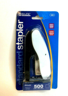 Desktop Hand Held Standard 26/6 Stapler With 500 Ct Staples White 