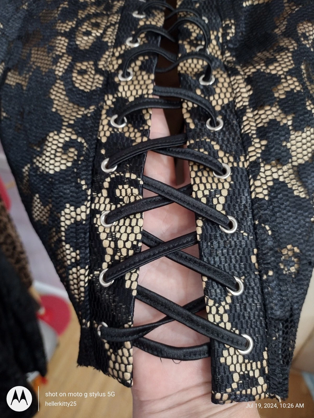 VALENTINO Frederick's of Hollywood abito slip donna grande nero lingerie pizzo floreale mini