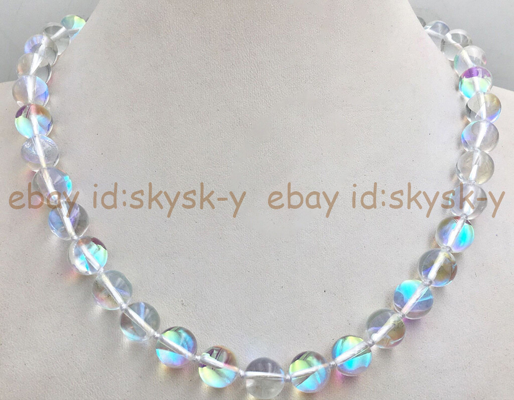 6/8/10/12mm Mystic Aura Holographic Quartz MultiColor Round Beads