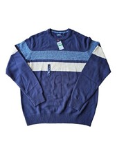  NEW WITH TAG IZOD Men's Sweater Blue  White Strips Size Large