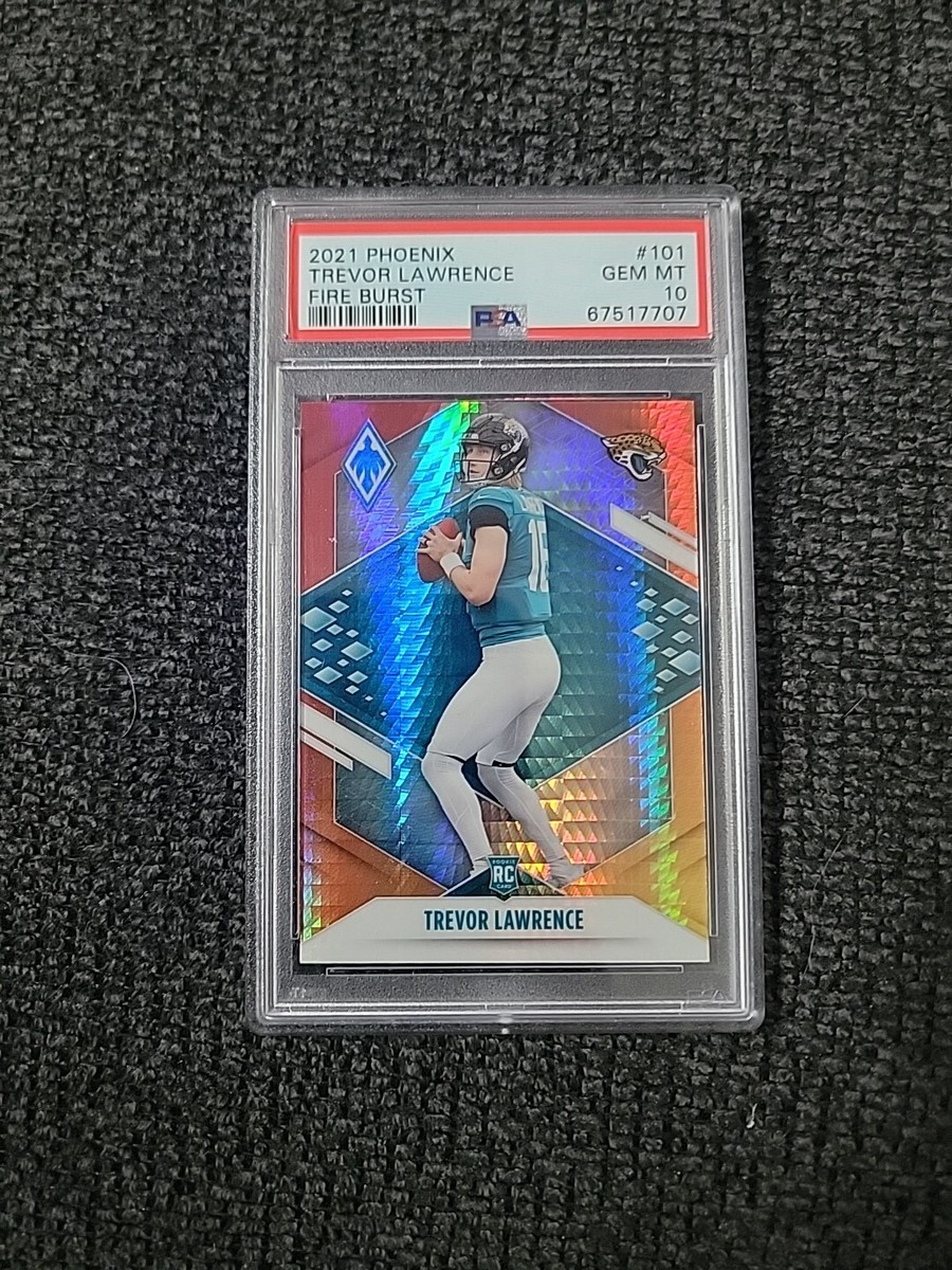 【CNPトレカ】P-RR フウジン 2021 Phoenix Football Trevor Lawrence Rookie #101 Fire Burst PSA
