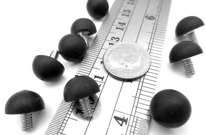 6-32 Threaded Screw-In Rubber Foot Pad Bumper 1/4'' Length Stud 1/4'' Tall 7/16 OD