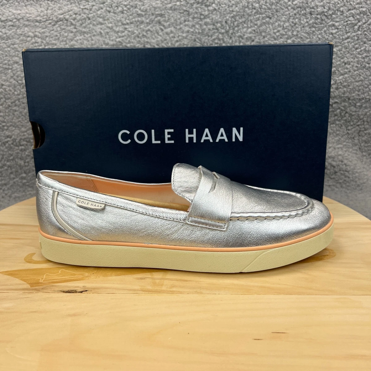 Cole haan silver best sale loafers