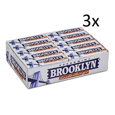 3x Perfetti Brooklyn Spearmint Kaugummi Chewingum grüne Minze stick 20pz