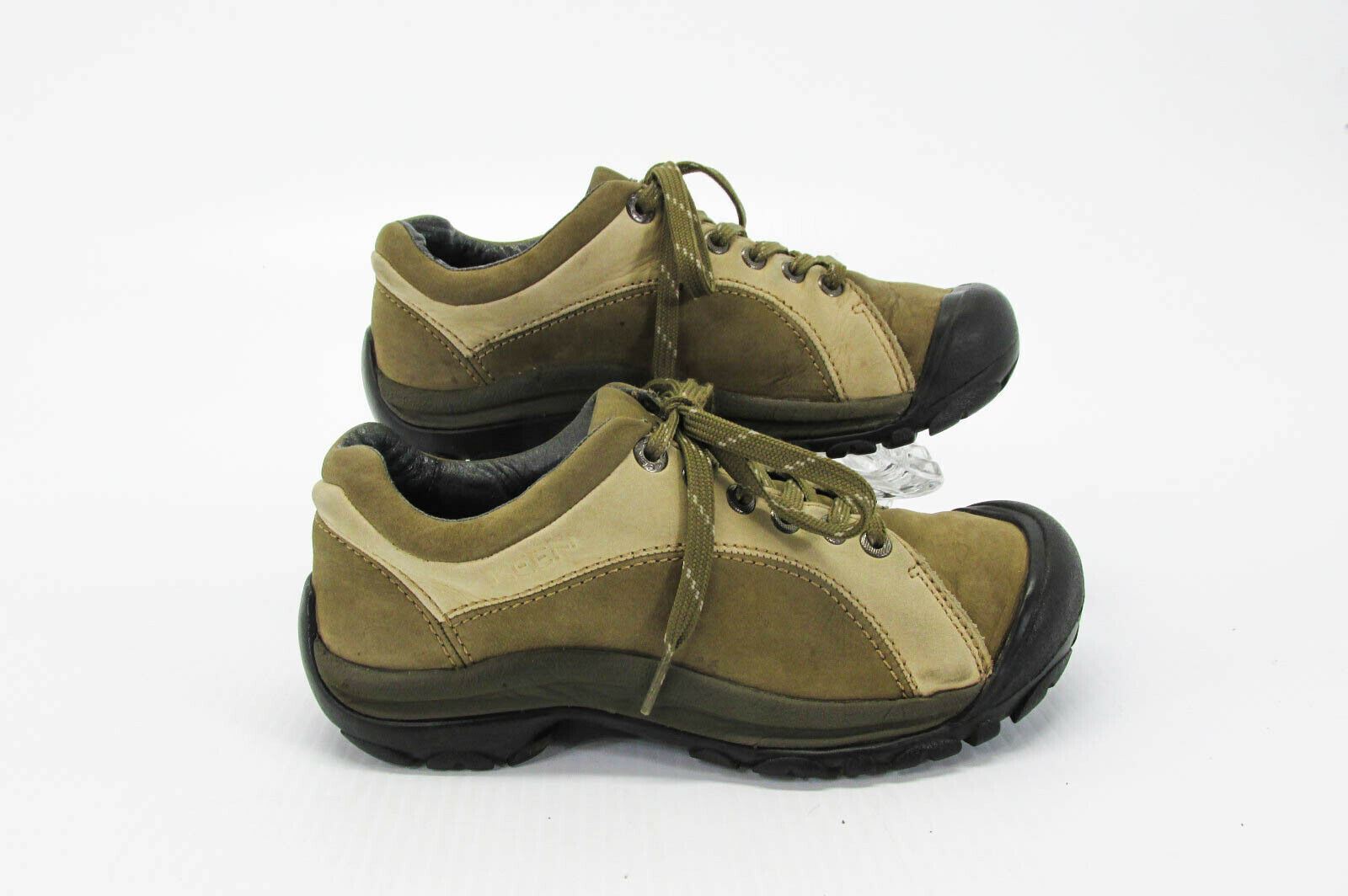 Scarpa donna Keen Briggs taglia 7M marrone pelle escursionismo Oxford sneaker usata xq