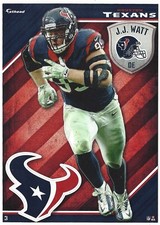 JJ WATT FATHEAD TRADEABLES HOUSTON TEXANS LOGO WISCONSIN BADGERS STICKER 2015 #3