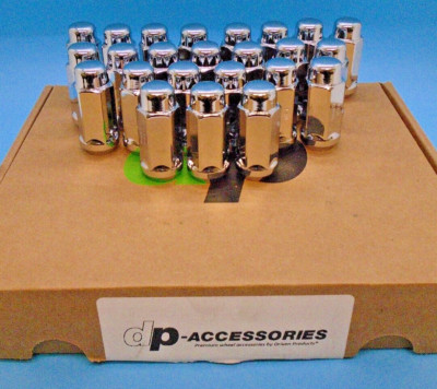 DPAccessories D3318-2305/24 24 Chrome 14x1.5 Closed End XL Bulge Acorn Lug Nuts