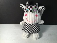 Gund Check Out Checked Soft Stuffed Black  White Cow