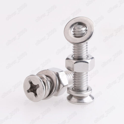 304 Stainless Steel Phillips Countersunk Head Screws Hex Nuts Flat Spring Washer - Picture 3 of 4