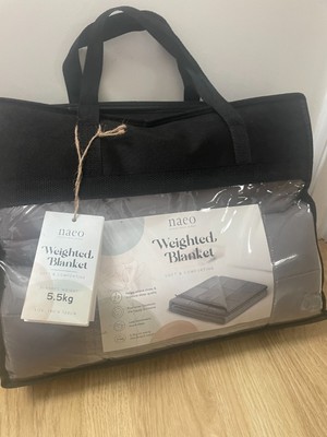 Naeo gewichtete Decke Bettüberwurf für sensorisch entspannenden Schlaf 4,5 kg grau neu