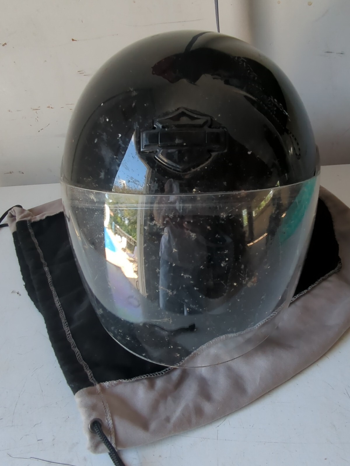 HARLEY DAVIDSON JET II DOT FULL FACE BLACK HELMET W/FACE SHIELD & BAG