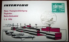 Karte Berlin 1976 DDR Privat Ganzsache GA Interflug Flughafen Sch&ouml;nefeld SST (IF