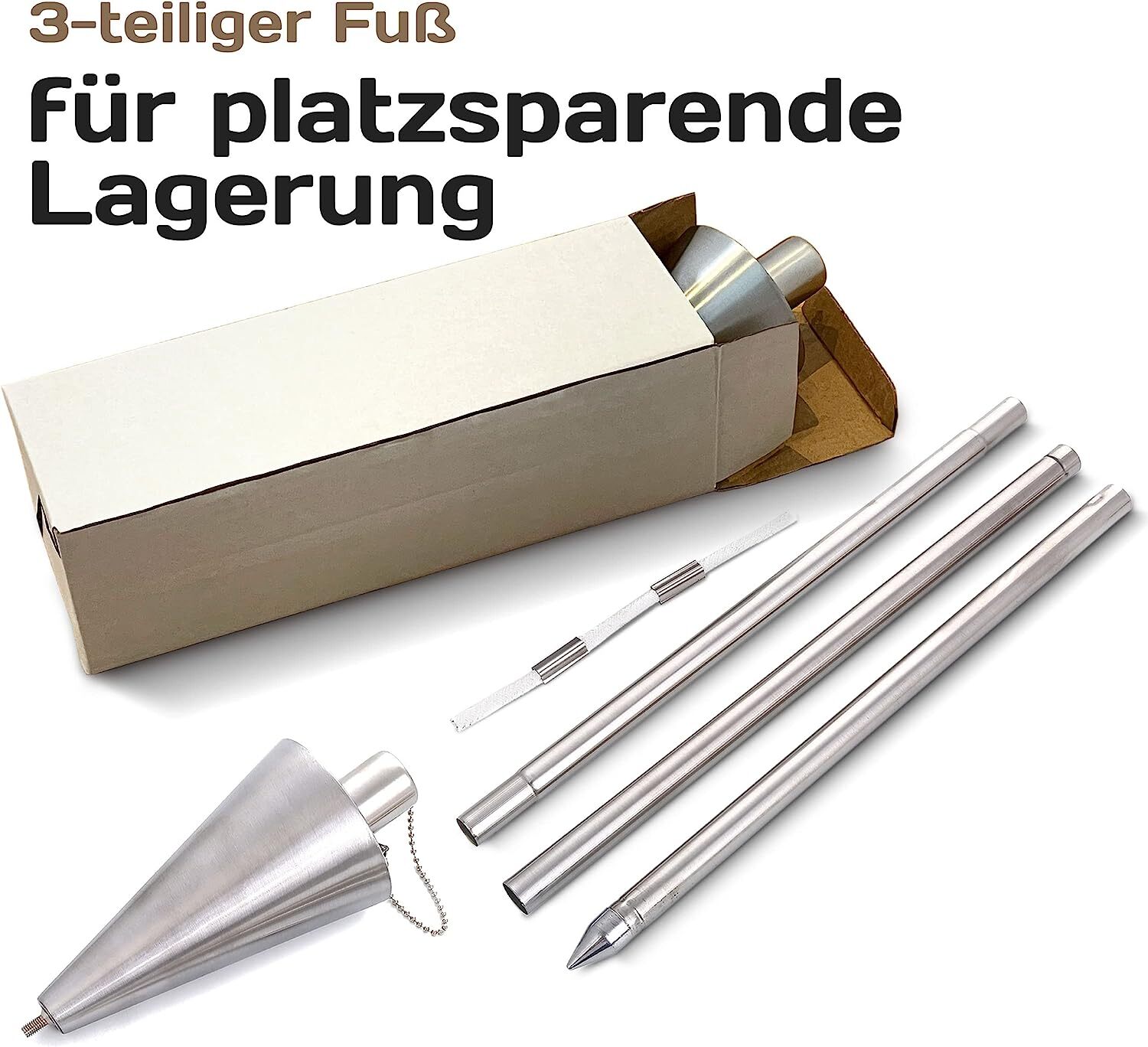 2 Fackeln Edelstahl 115cm Öl Garten Fackel Draußen Deko Licht Set