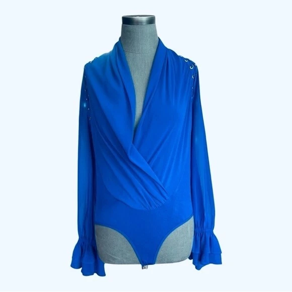 Body de mujer MARCIANO Daria con cordones Body de malla manga larga Foto 2 de 4