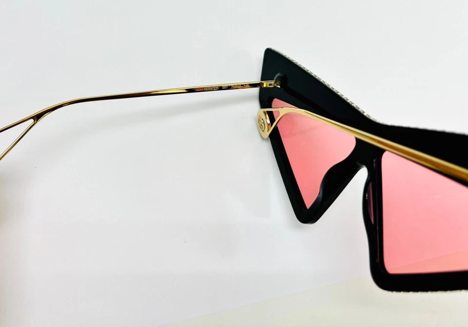 Gafas de sol GUCCI AUTÉNTICAS Hollywood Forever 0430 negras rosa cristal GG0430S 001 Foto 3 de 4