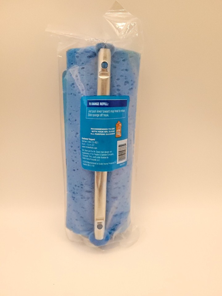 Mr Clean Roller Mop Refill Classic Blue Absorbent Scrubbing Sponge New