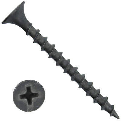 DRYWALL SCREWS: Gray/Black Phosphate Coarse Screws (1''-3'') Phillips Wood Screw