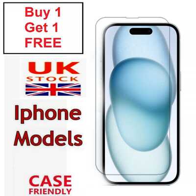 Hartglas Displayschutzfolie für iPhone 16 15 14 13 XR 11 12 PRO 17 Pro Max