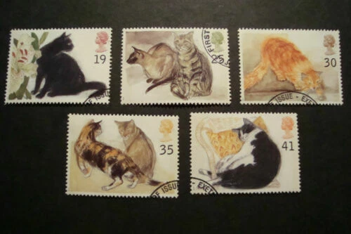 Cats Decimal British Elizabeth II Stamps