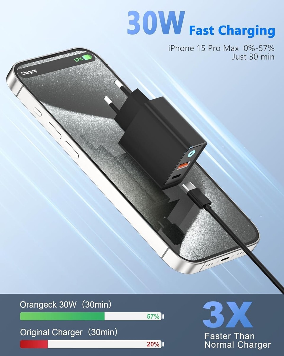 Caricabatterie Da Auto USB C 3 In 1 Con Cavo Retrattile, PD 30W + QC 3.0, Display LED Tensione, Compatibile IPhone E Android - 3