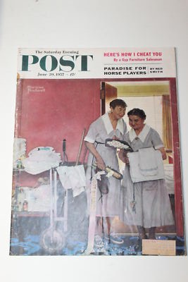 Saturday Evening Post Magazine June 29 1957 Complete Norman Rockwell Cover VTG