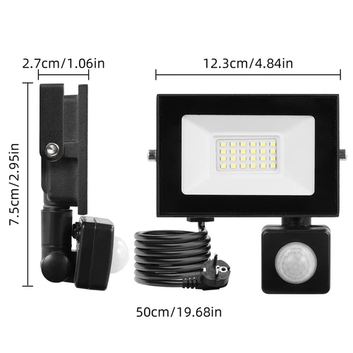 LED Fluter Stecker Außen Strahler Arbeitsleuchte Baustrahler Scheinwerfer Garten - Bild 188 von 251